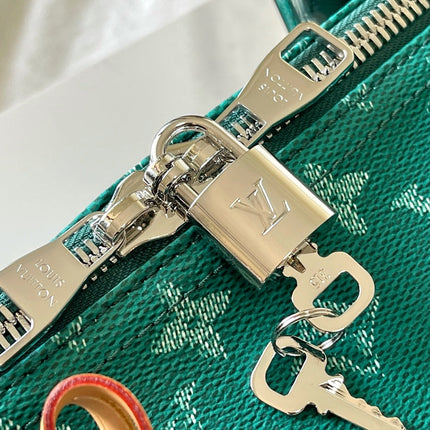 KEEPALL BANDOULIÈRE 50 IN GREEN MONOGRAM HERITAGE CANVAS