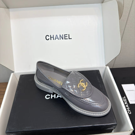 MOCCASIN 2.5 CM IN MOUSE GRAY PREMIUM LAMBSKIN