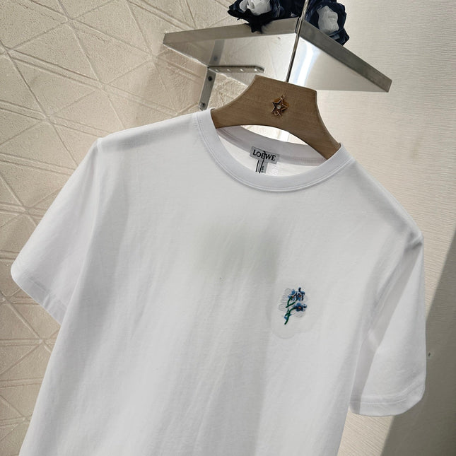 LOEW 25S EMBROIDERED FLOWER T-SHIRT TEE 265626