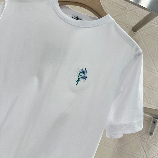 LOEW 25S EMBROIDERED FLOWER T-SHIRT TEE 265626
