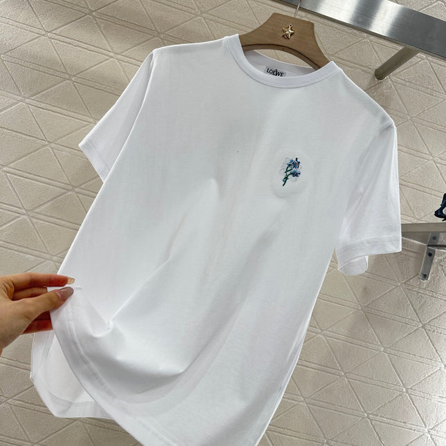 LOEW 25S EMBROIDERED FLOWER T-SHIRT TEE 265626