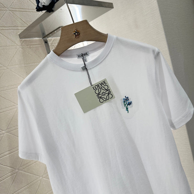 LOEW 25S EMBROIDERED FLOWER T-SHIRT TEE 265626