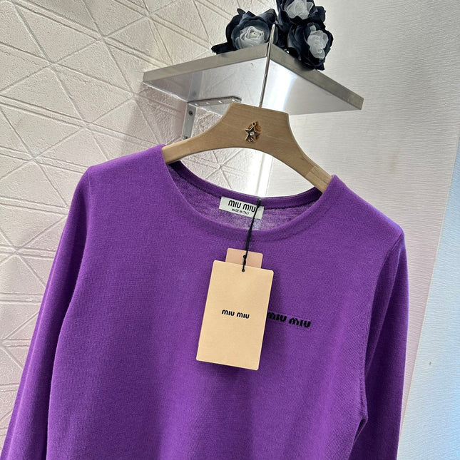 MIU 25S TEXT LOGO KNIT TOP 265531