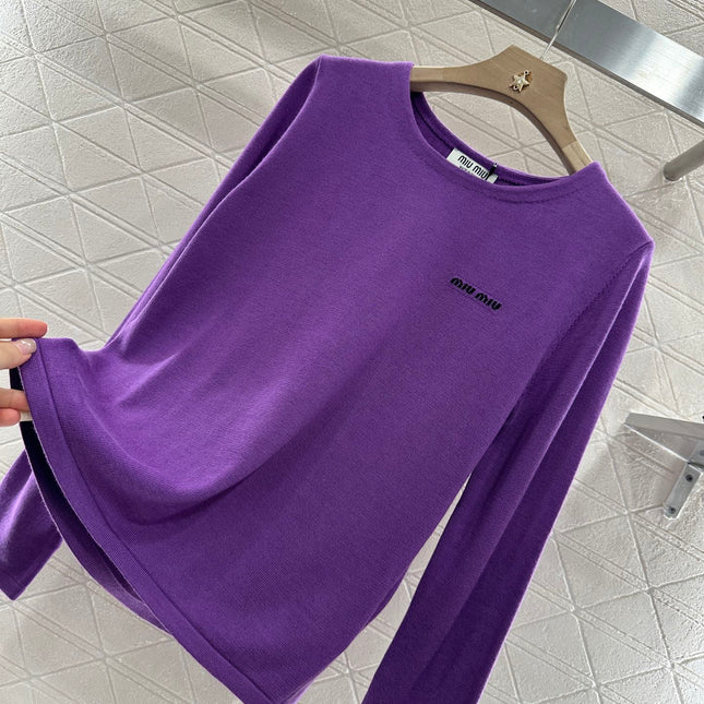 MIU 25S TEXT LOGO KNIT TOP 265531