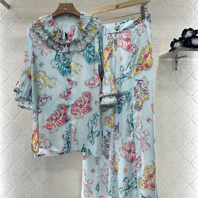 CHANEL 25S SEQUIN EMBELLISHED SHIRT DRESS SET 265579