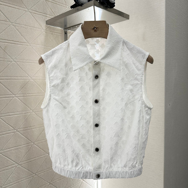 LV 25S SLEEVELESS JACQUARD SHIRT DRESS SET 265640