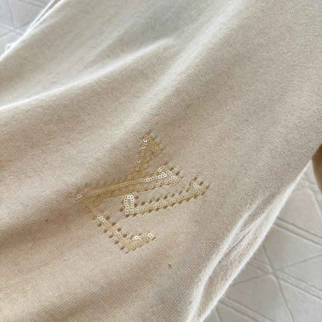 LV CREW NECK TOP WITH EMBROIDERED TEXT 272305