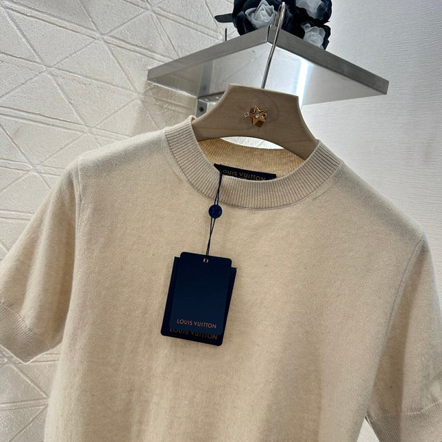 LV CREW NECK TOP WITH EMBROIDERED TEXT 272305