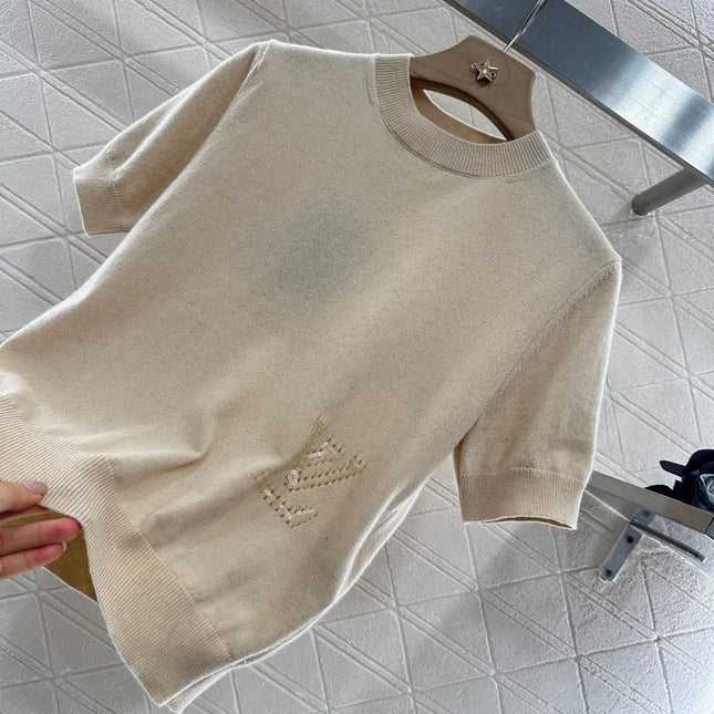 LV CREW NECK TOP WITH EMBROIDERED TEXT 272305