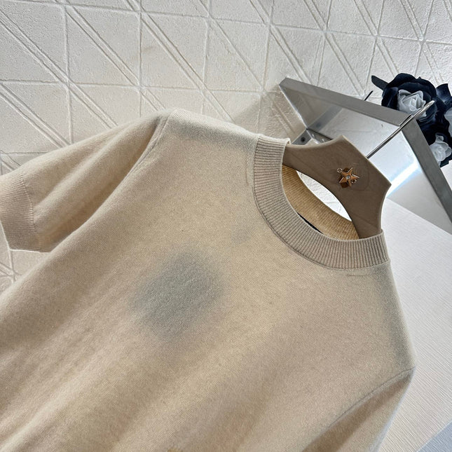 LV CREW NECK TOP WITH EMBROIDERED TEXT 272305