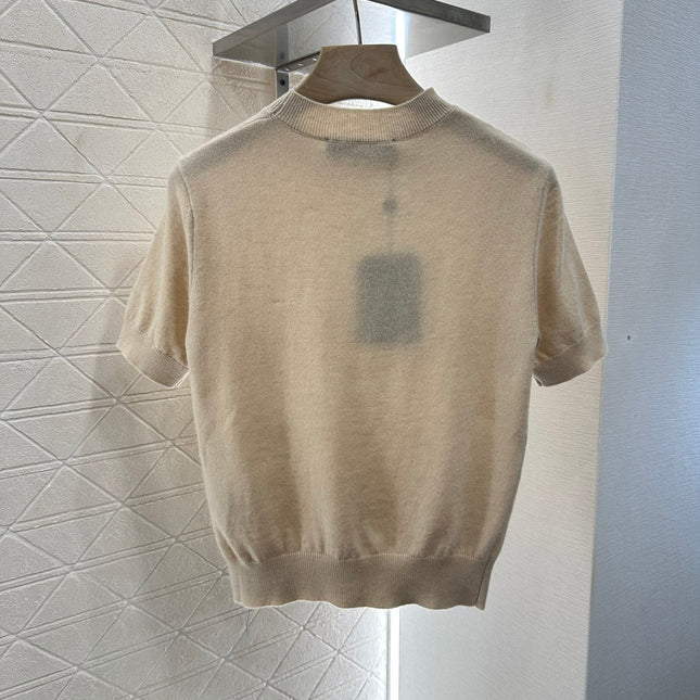 LV CREW NECK TOP WITH EMBROIDERED TEXT 272305