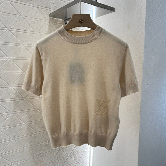 LV CREW NECK TOP WITH EMBROIDERED TEXT 272305