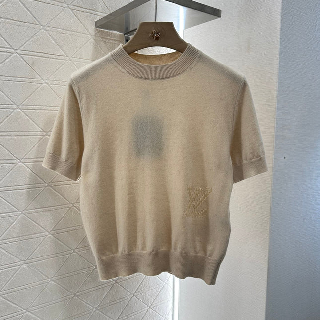 LV CREW NECK TOP WITH EMBROIDERED TEXT 272305