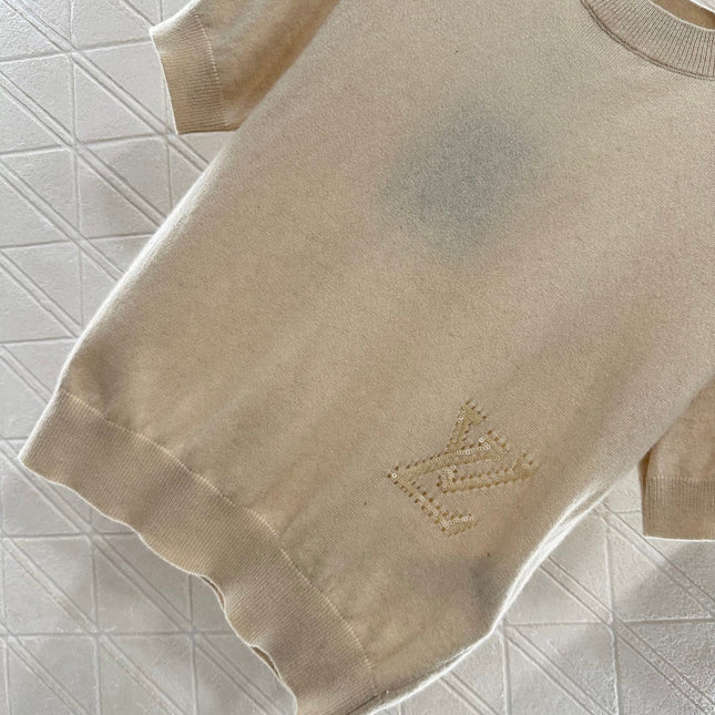 LV CREW NECK TOP WITH EMBROIDERED TEXT 272305