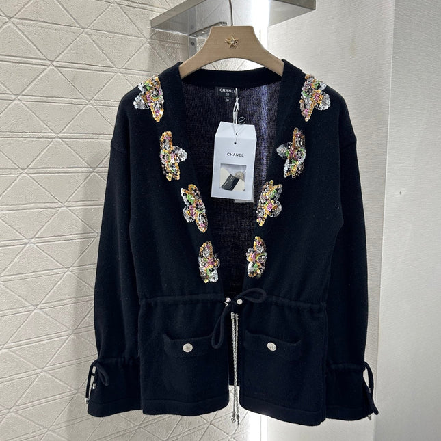 CHANEL DRAWSTRING KNIT CARDIGAN 272297