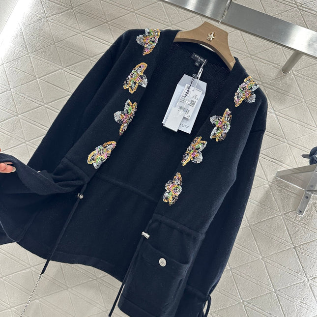 CHANEL DRAWSTRING KNIT CARDIGAN 272297