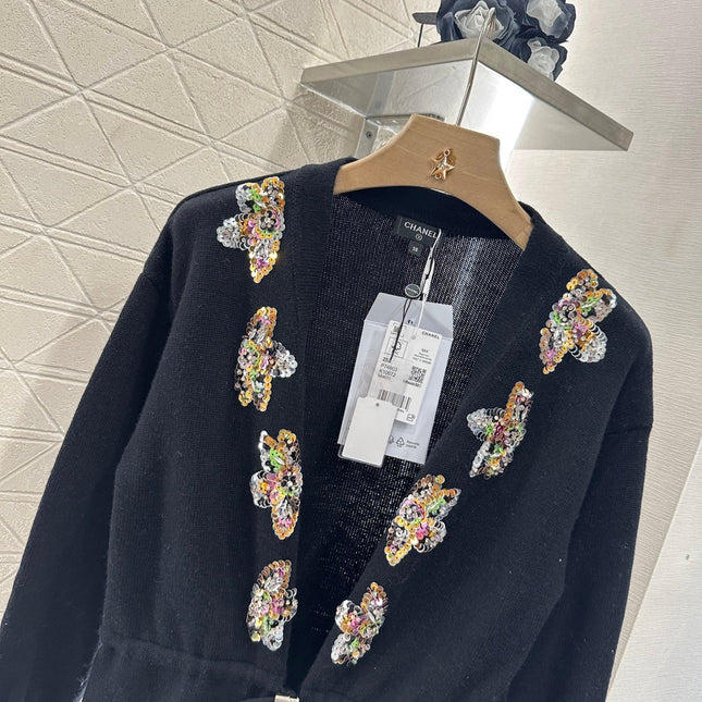CHANEL DRAWSTRING KNIT CARDIGAN 272297