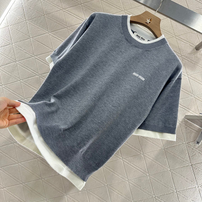 MIUMIU SHORT-SLEEVE KNIT TOP 276490