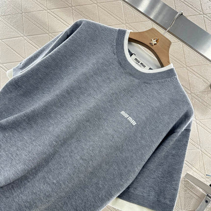 MIUMIU SHORT-SLEEVE KNIT TOP 276490