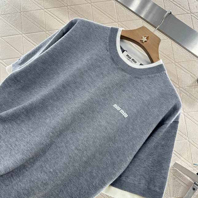 MIUMIU SHORT-SLEEVE KNIT TOP 276490