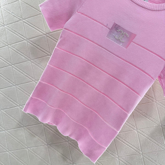 CHANEL FITTED SHORT-SLEEVE KNIT TOP 276498