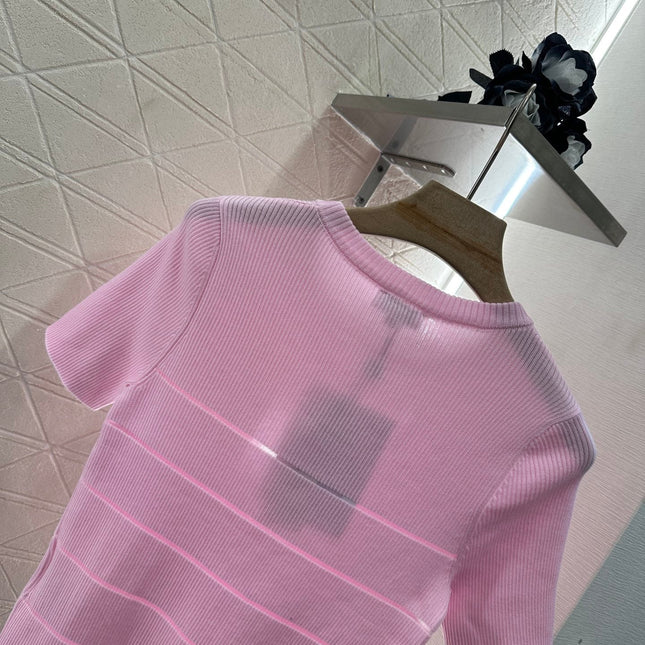 CHANEL FITTED SHORT-SLEEVE KNIT TOP 276498