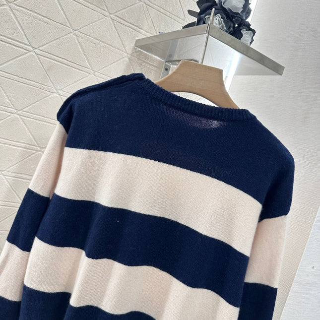 MIUMIU STRIPED CREW NECK SWEATER 276678