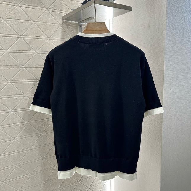 MIUMIU SHORT-SLEEVE KNIT TOP 276589