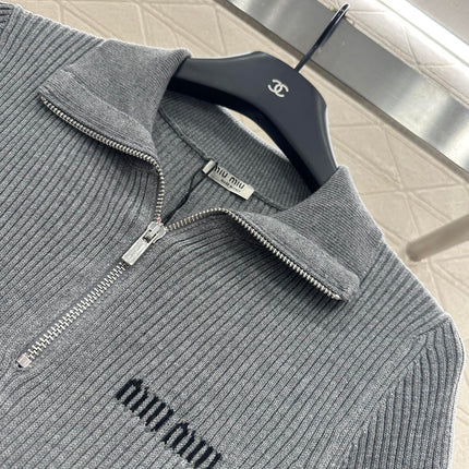 MIUMIU SHORT-SLEEVE KNIT POLO SHIRT STYLE 99