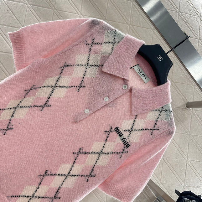 MIUMIU SHORT-SLEEVE KNIT TOP STYLE 24