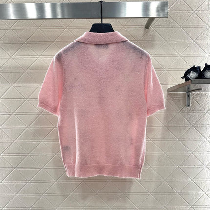 MIUMIU SHORT-SLEEVE KNIT TOP STYLE 24