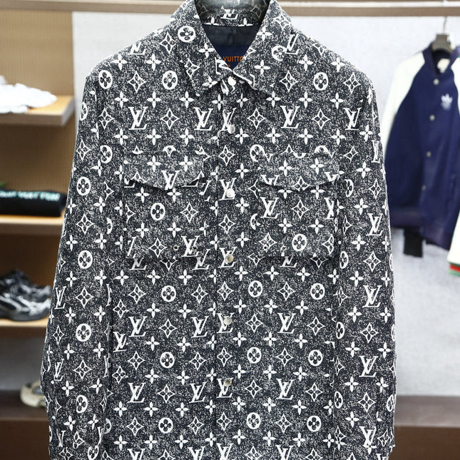 LV SHIRT JACKET IN BLACK MONOGRAM WASHED DENIM 238941