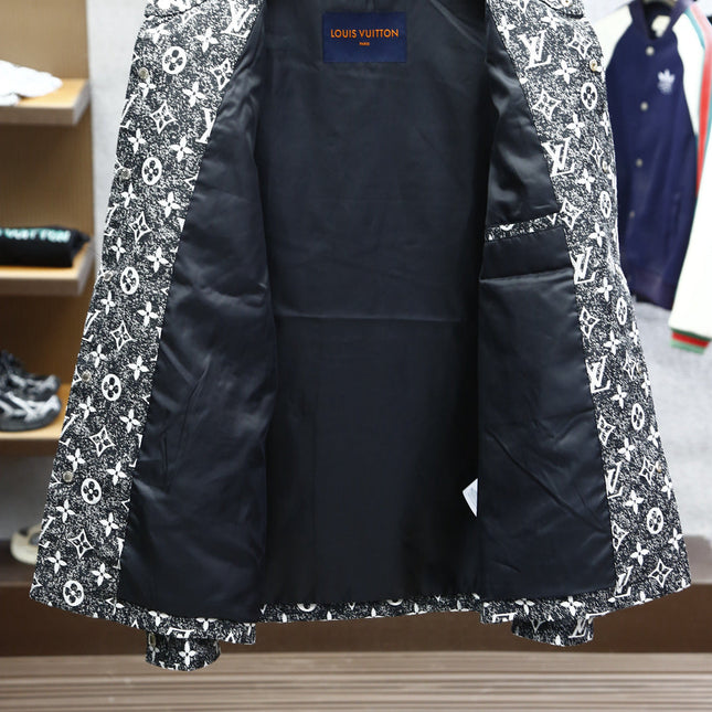 LV SHIRT JACKET IN BLACK MONOGRAM WASHED DENIM 238941