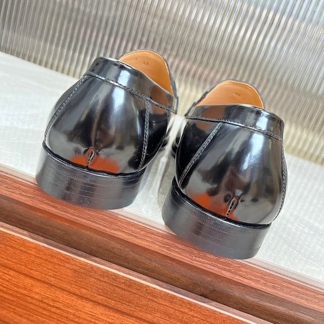 HM SILVER BUCKLE LOAFER BLACK CALFSKIN