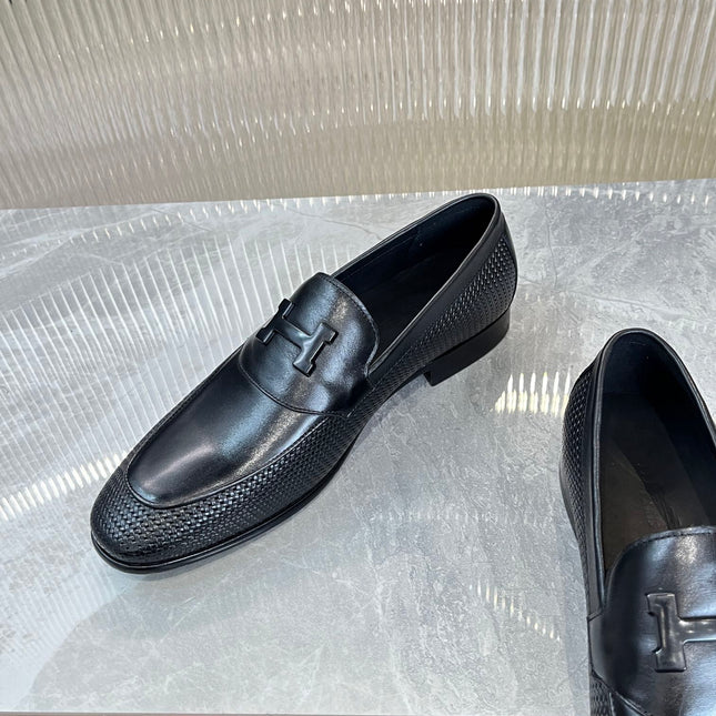 HM BLACK H-BUCKLE LOAFER BLACK CALFSKIN