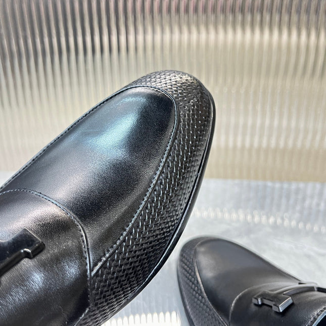 HM BLACK H-BUCKLE LOAFER BLACK CALFSKIN
