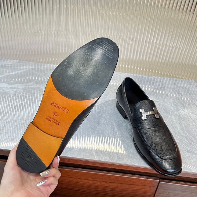 HM H-BUCKLE LOAFER BLACK CALFSKIN