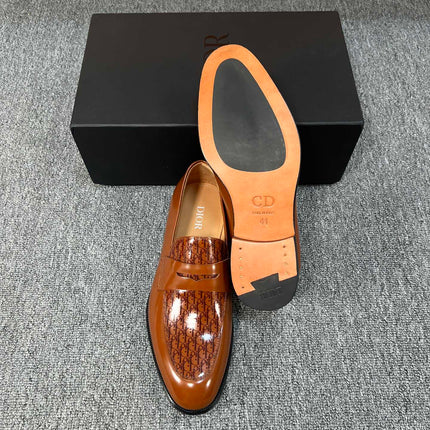 CD GRANVILLE LOAFER  GLOSSY SIENNA MONOGRAM LAMBSKIN