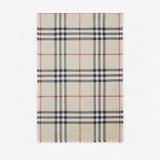 SCARF 200 CM IN BISQUE BEIGE MIX BLACK CASHMERE AND SILK 410307