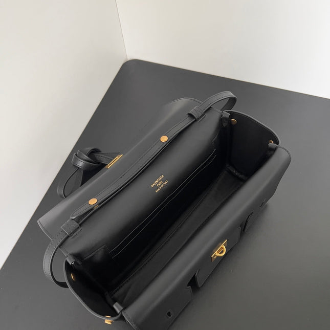 BEL AIR CLUTCH 27 IN BLACK NAPPA LAMBSKIN GOLD HARDWARE