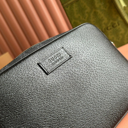 SMALL CROSSBODY BAG 24 WITH TAG IN BLACK CALFSKIN AND CANVAS TRIM