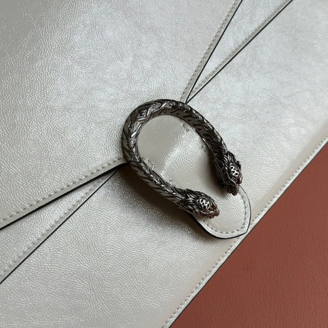 DIONYSUS LAGRE SHOULDER BAG 42 IN OFF WHITE GLOSSY LAMBSKIN