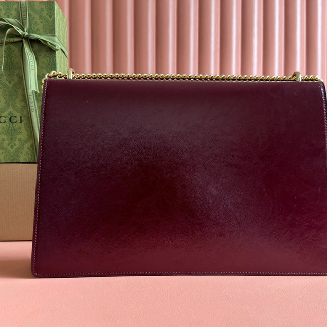 DIONYSUS LAGRE SHOULDER BAG 42 IN ROSSO ANCORA RED GG GLOSSY LAMBSKIN