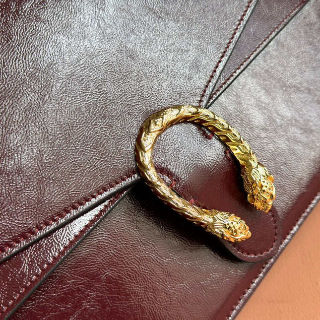 DIONYSUS LAGRE SHOULDER BAG 42 IN ROSSO ANCORA RED GG GLOSSY LAMBSKIN