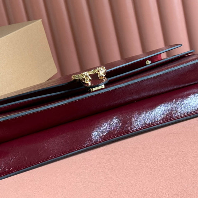 DIONYSUS LAGRE SHOULDER BAG 42 IN ROSSO ANCORA RED GG GLOSSY LAMBSKIN