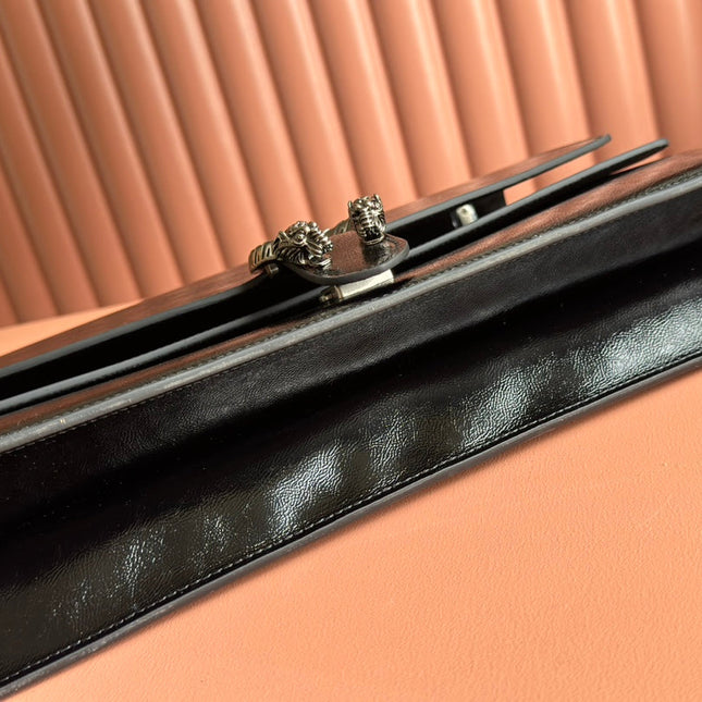 DIONYSUS LAGRE SHOULDER BAG 42 IN BLACK GG GLOSSY LAMBSKIN