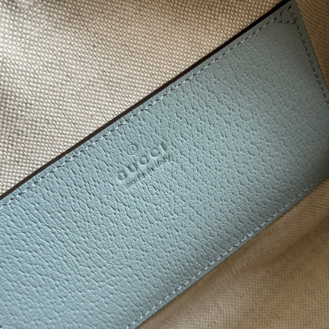 OPHIDIA TOP HANDLE BAG 21 IN GREY-GREEN MONOGRAM CANVAS AND CALFSKIN TRIM GOLD HARDWARE