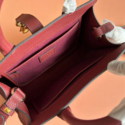 SMALL JACKIE TOTE 24 IN BURGUNDY LAMBSKIN