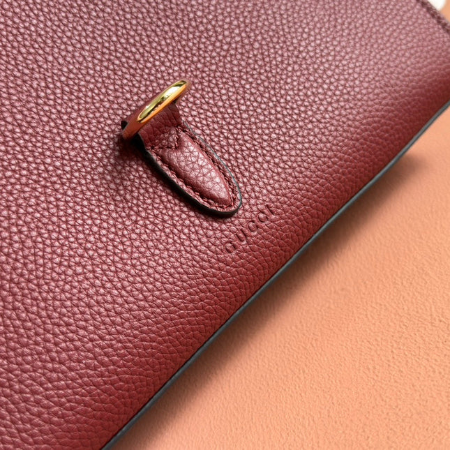 SMALL JACKIE TOTE 24 IN BURGUNDY LAMBSKIN