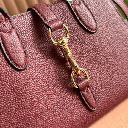 SMALL JACKIE TOTE 24 IN BURGUNDY LAMBSKIN